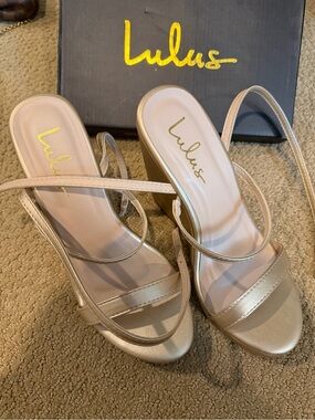 Lulu's Gold Metallic Wedge Sandals
